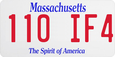 MA license plate 110IF4