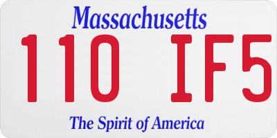 MA license plate 110IF5