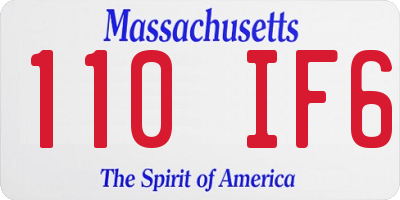 MA license plate 110IF6