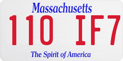 MA license plate 110IF7