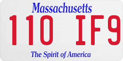 MA license plate 110IF9