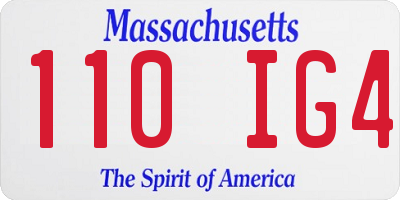 MA license plate 110IG4