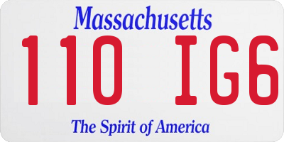 MA license plate 110IG6