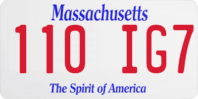 MA license plate 110IG7