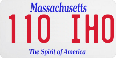 MA license plate 110IH0