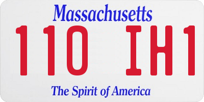 MA license plate 110IH1