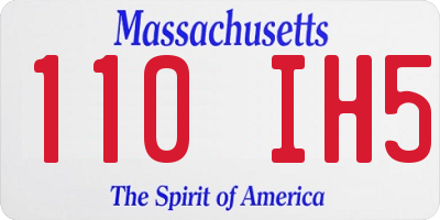 MA license plate 110IH5