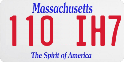 MA license plate 110IH7