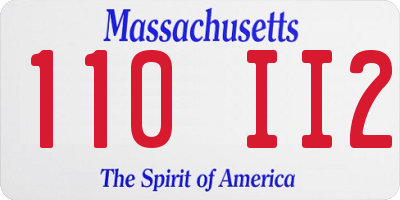 MA license plate 110II2