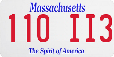 MA license plate 110II3