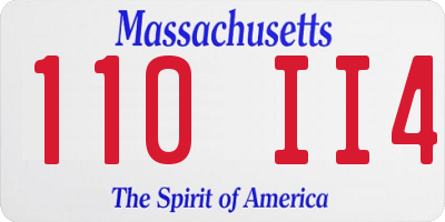 MA license plate 110II4
