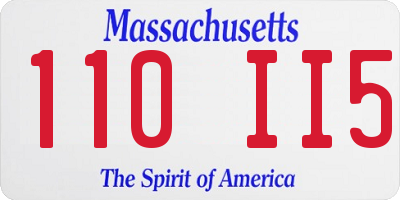 MA license plate 110II5