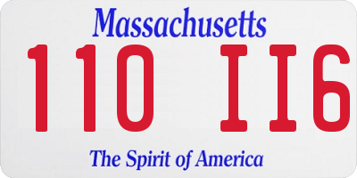 MA license plate 110II6