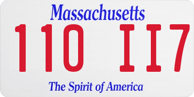 MA license plate 110II7