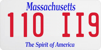 MA license plate 110II9