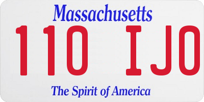 MA license plate 110IJ0