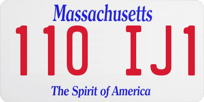 MA license plate 110IJ1