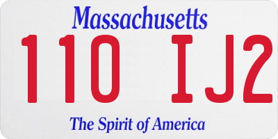 MA license plate 110IJ2