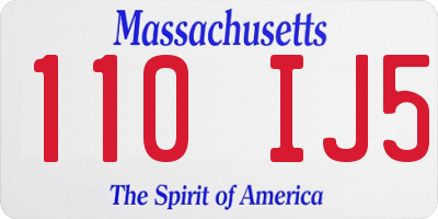 MA license plate 110IJ5