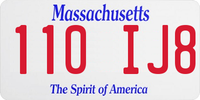 MA license plate 110IJ8