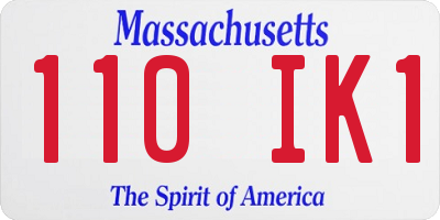 MA license plate 110IK1