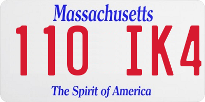 MA license plate 110IK4