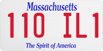 MA license plate 110IL1