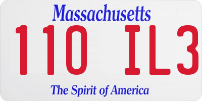 MA license plate 110IL3