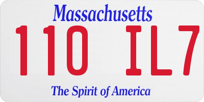 MA license plate 110IL7