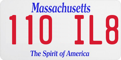 MA license plate 110IL8