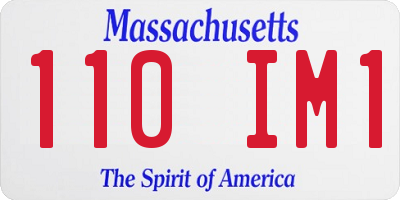 MA license plate 110IM1