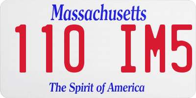 MA license plate 110IM5