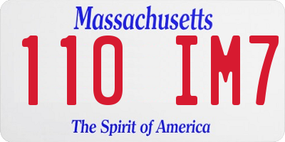 MA license plate 110IM7