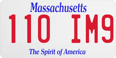 MA license plate 110IM9