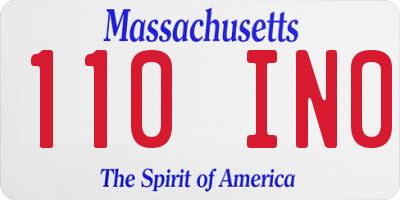 MA license plate 110IN0