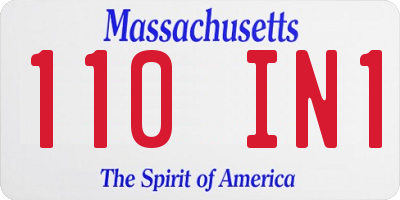 MA license plate 110IN1
