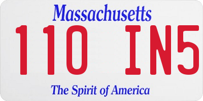 MA license plate 110IN5