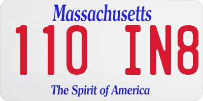 MA license plate 110IN8