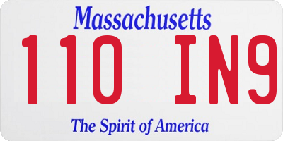 MA license plate 110IN9