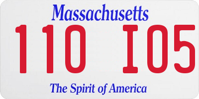 MA license plate 110IO5