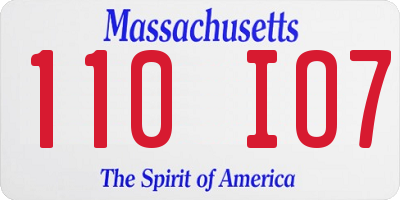 MA license plate 110IO7