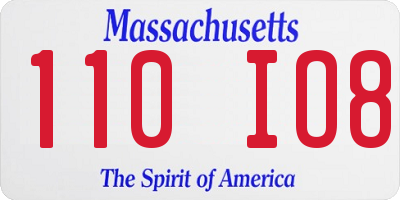 MA license plate 110IO8