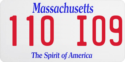 MA license plate 110IO9