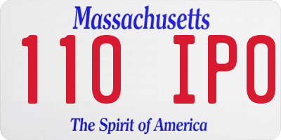 MA license plate 110IP0