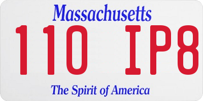 MA license plate 110IP8