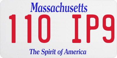 MA license plate 110IP9
