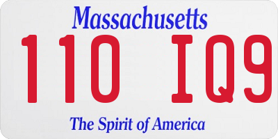 MA license plate 110IQ9