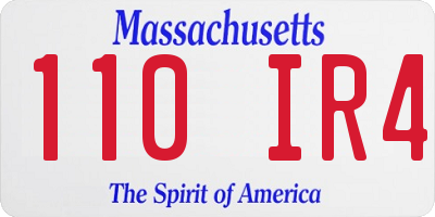 MA license plate 110IR4