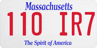 MA license plate 110IR7