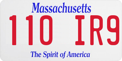 MA license plate 110IR9
